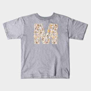 cat letter M (the cat forms the letter M) Kids T-Shirt